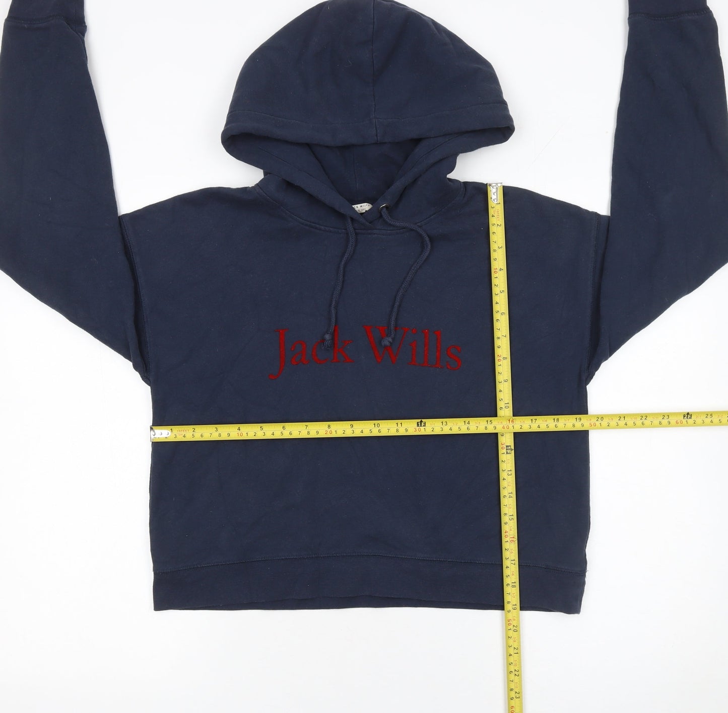 Jack Wills Women's Navy Blue Pullover Hoodie Size 8 Cotton Blend