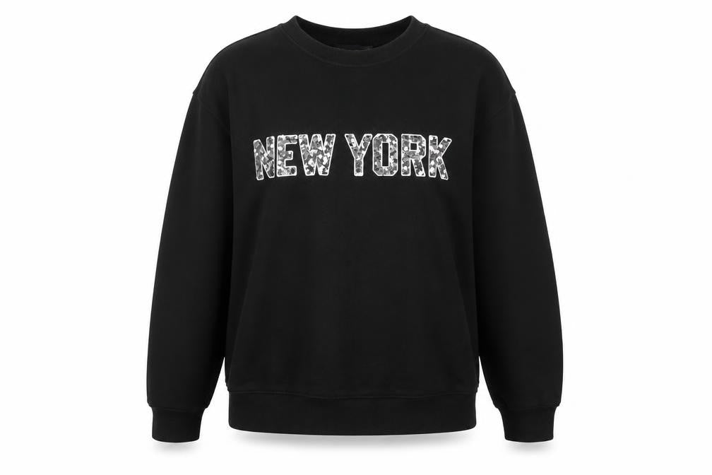 Marks & Spencer Womens Black Medium Sequin New York Sweatshirt