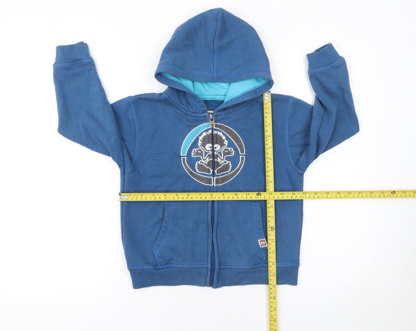 Saltrock Boys Blue Full Zip Hoodie 5-6 Years Logo Fleece Cotton Blend