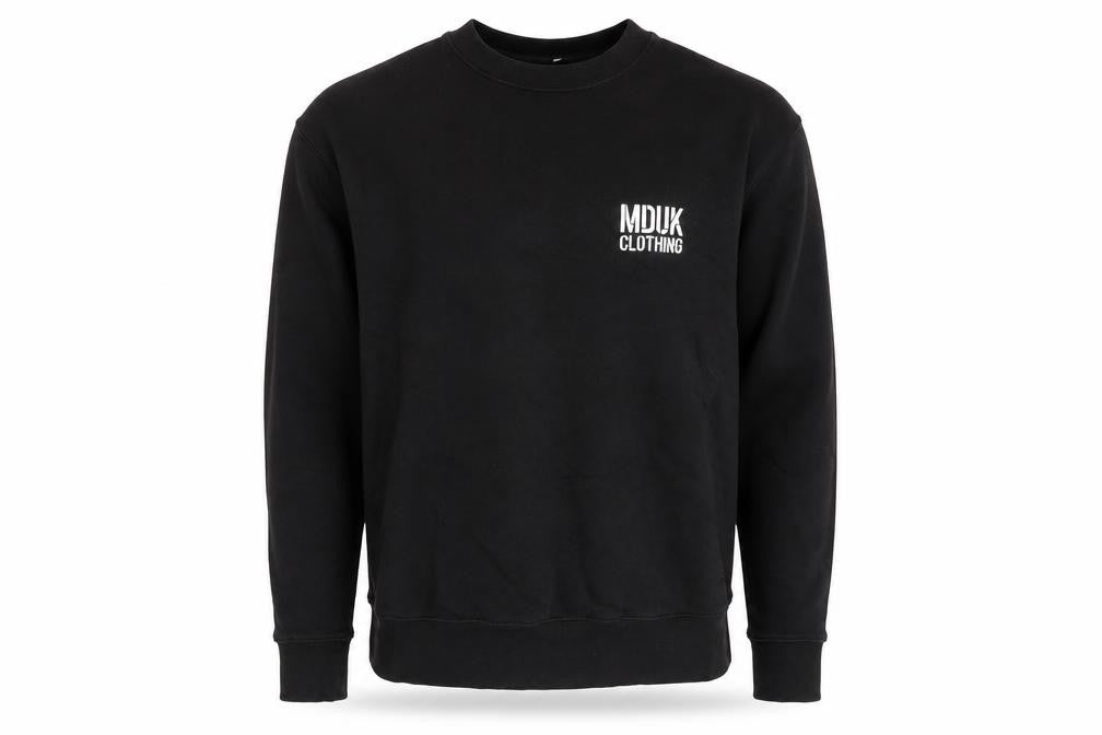 MDUK Clothing Men's Black Cotton Pullover Graphic Sweatshirt Size M