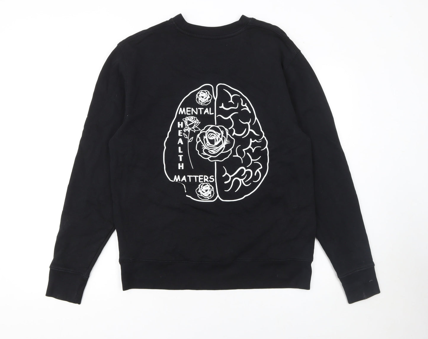 MDUK Clothing Men's Black Cotton Pullover Graphic Sweatshirt Size M