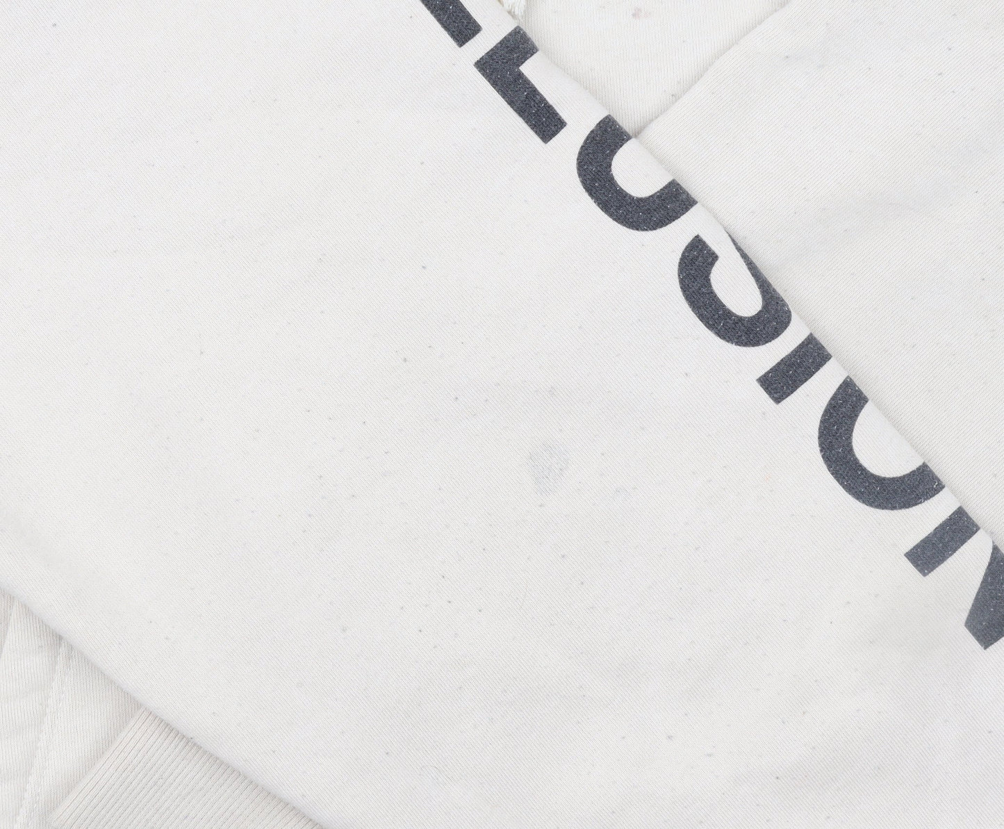 Collusion Mens Beige Pullover Hoodie M Logo Graphic Streetwear