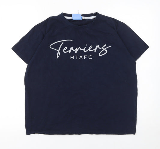 Huddersfield Town Boys Blue 11-12 Yrs Cotton Football T-Shirt