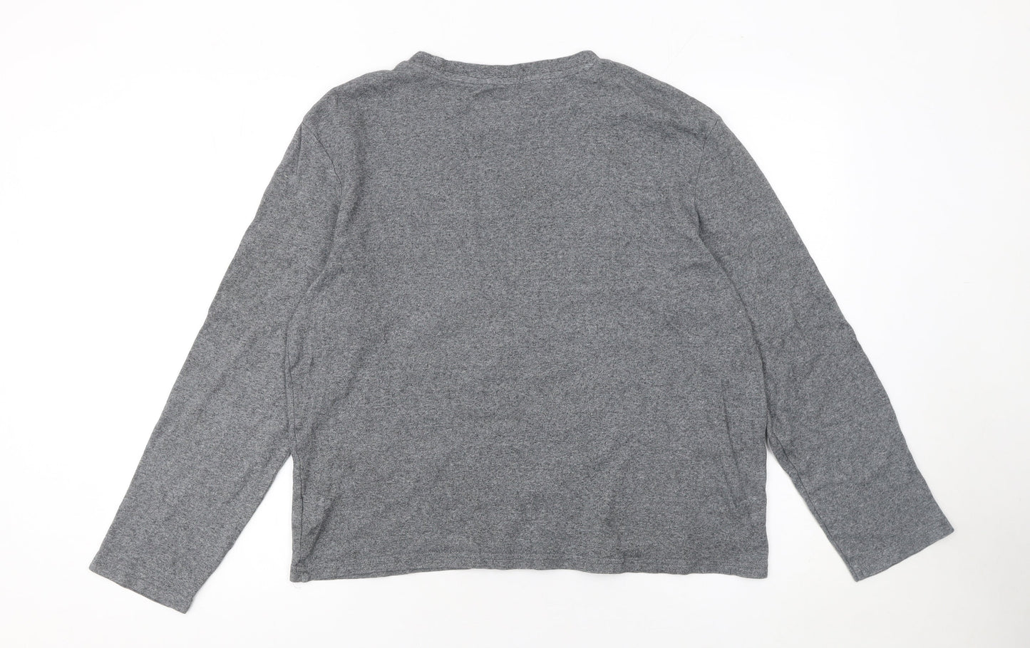 Next Men's Grey Long Sleeve Crew Neck Cotton T-Shirt Medium
