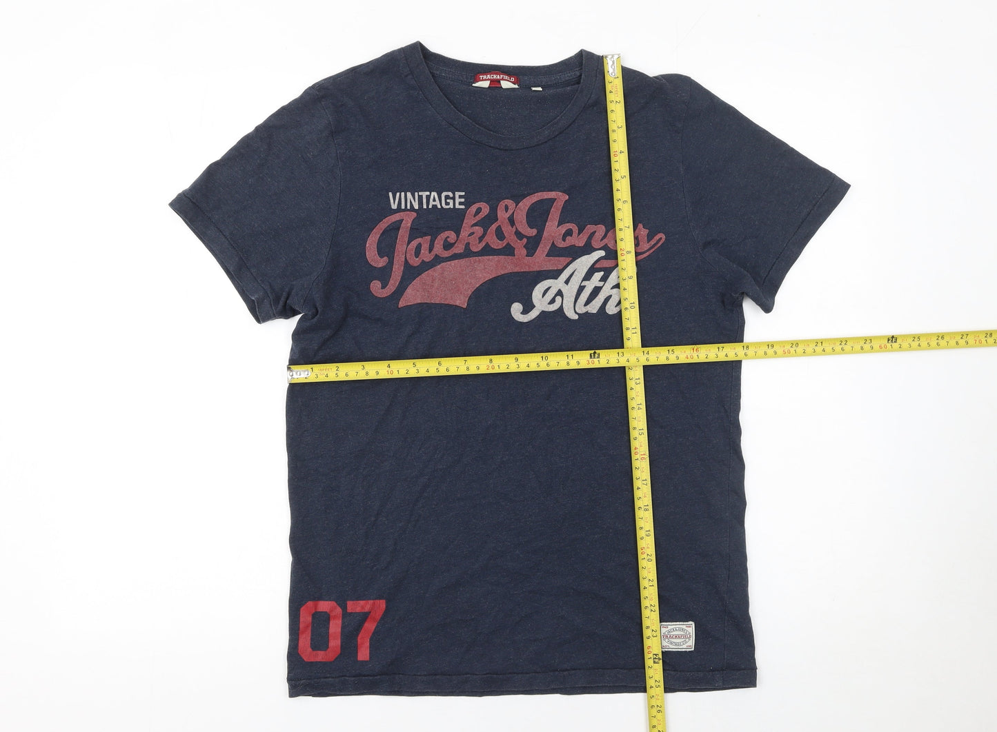 Jack & Jones Men's Blue Vintage Graphic T-Shirt Size S