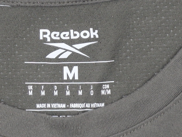 Reebok Men’s Green Short Sleeve Active T-Shirt Size M Polyester