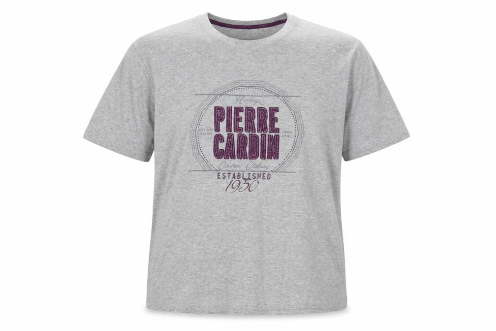 Pierre Cardin Men’s Grey 2XL Graphic Print Crew Neck T-Shirt