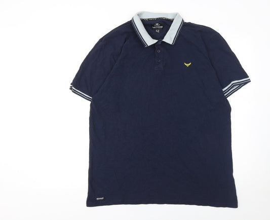 Threadbare Men's Blue 2XL Cotton Polo Shirt Classic Casual