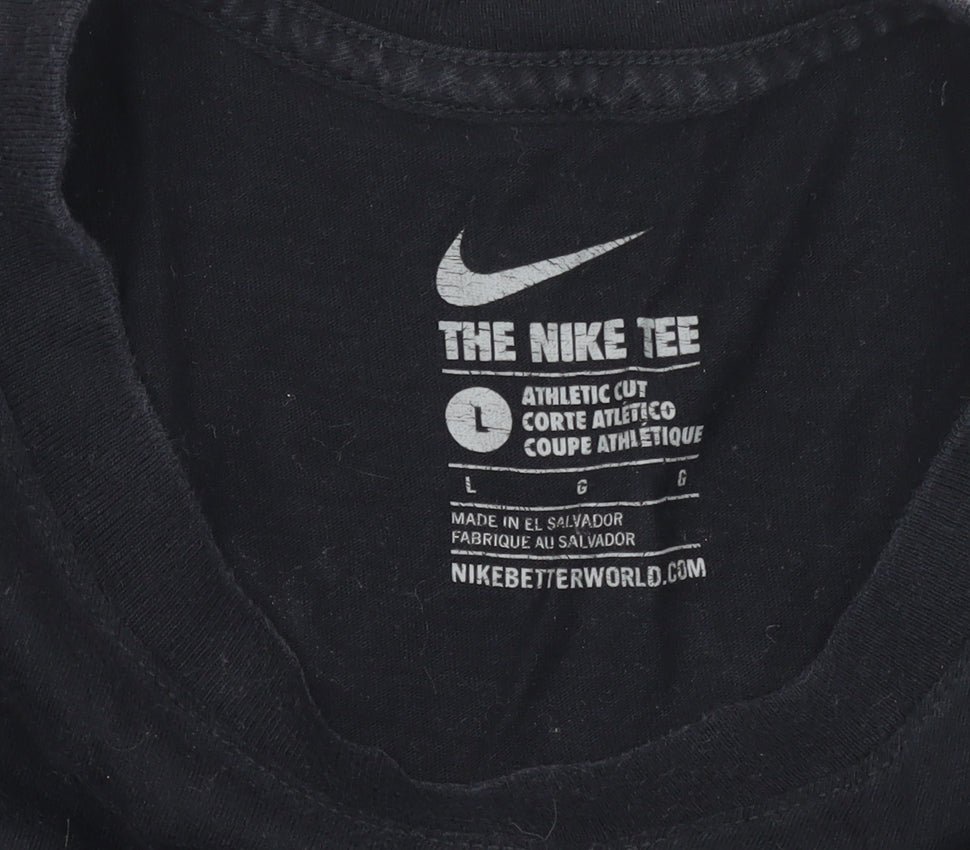 Nike Womens Black Cropped Sportswear T-Shirt Size L Athletic Fit