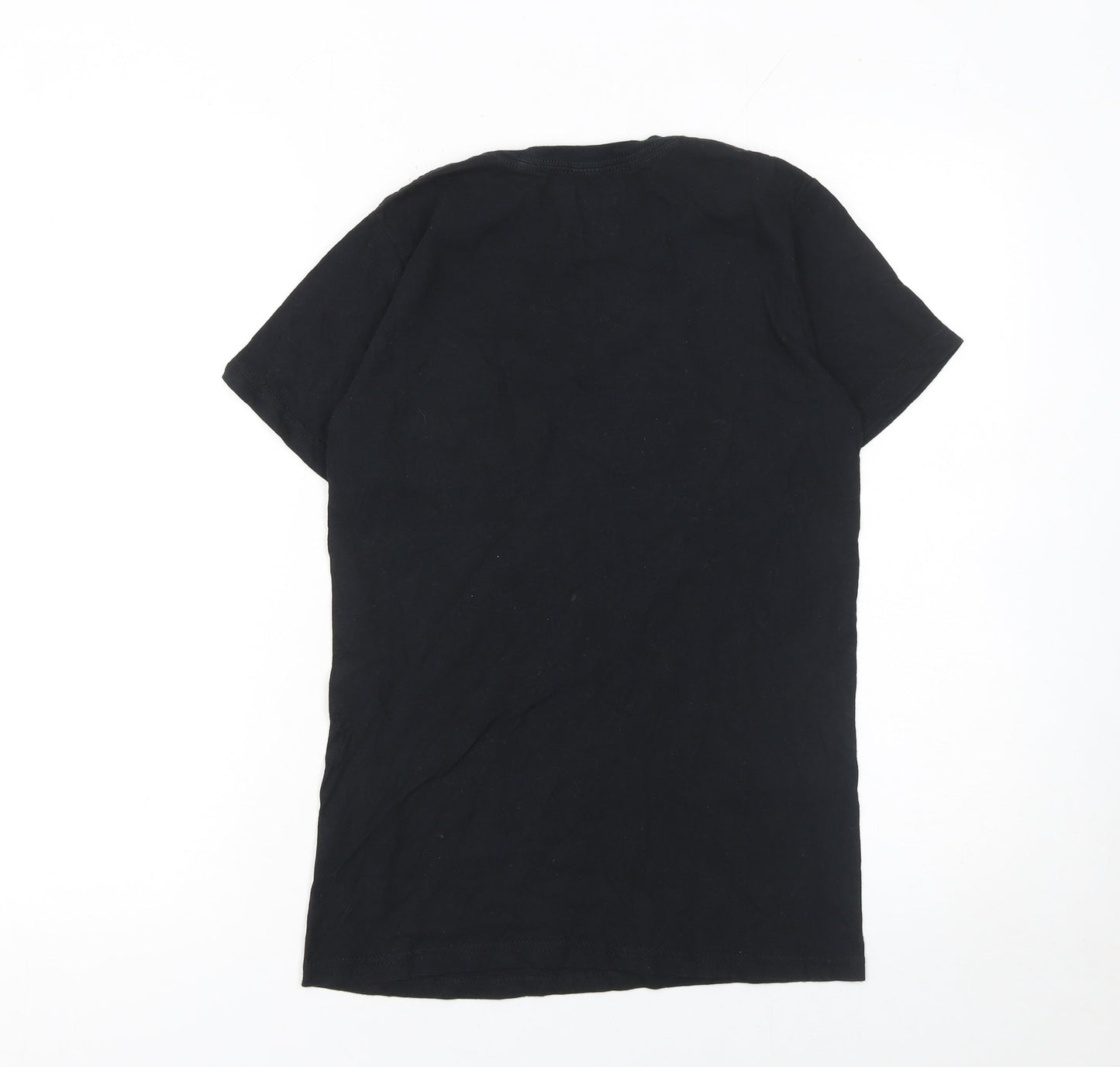 Reason Women’s Black XS Graphic Cotton T-Shirt Crew Neck