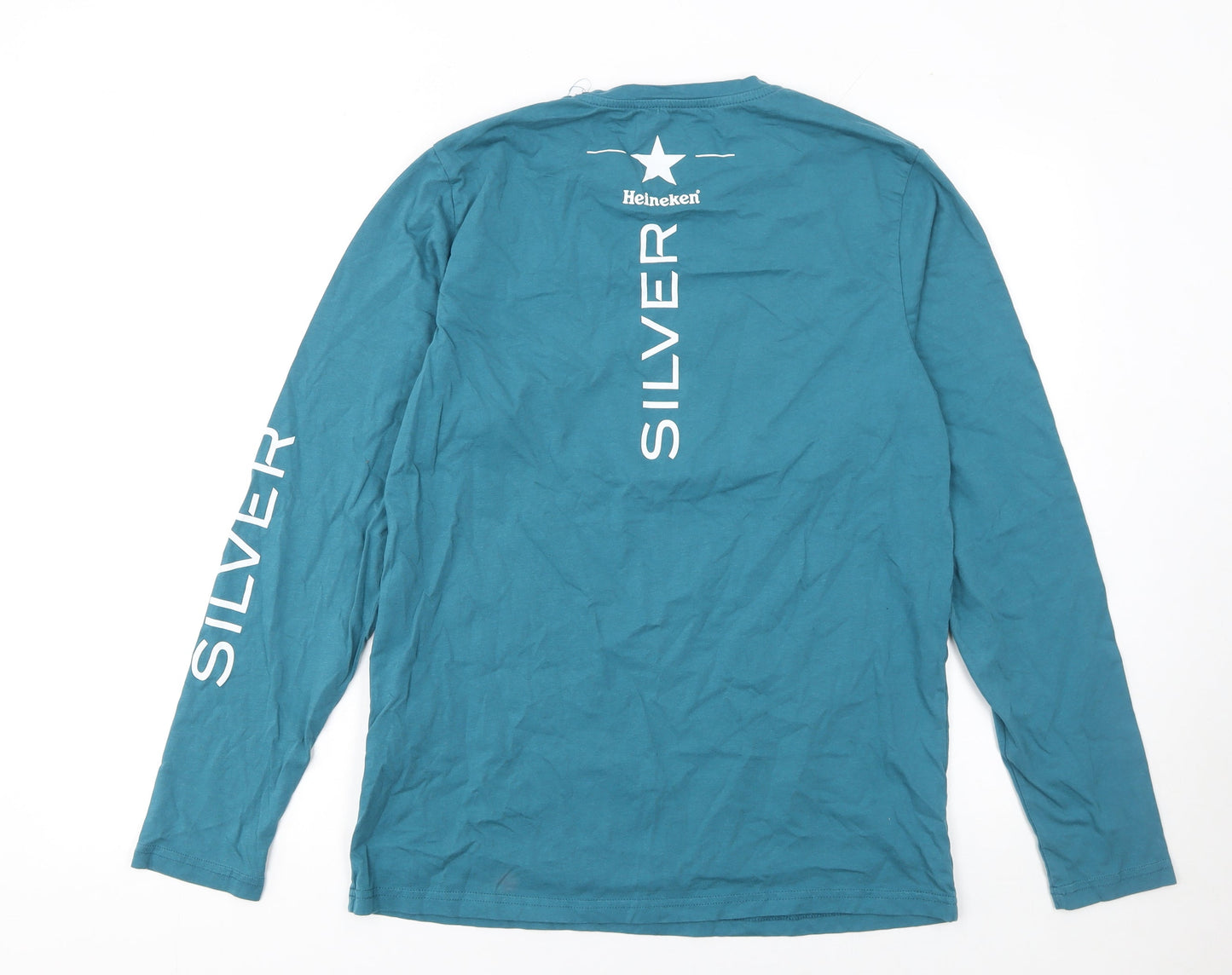 Heineken Silver Blue XL Men's Long Sleeve Graphic Cotton T-Shirt