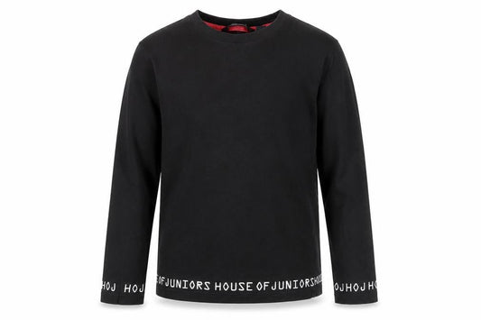 House of Juniors Girls Black Long Sleeve Logo Cotton T-Shirt 9-10 Years