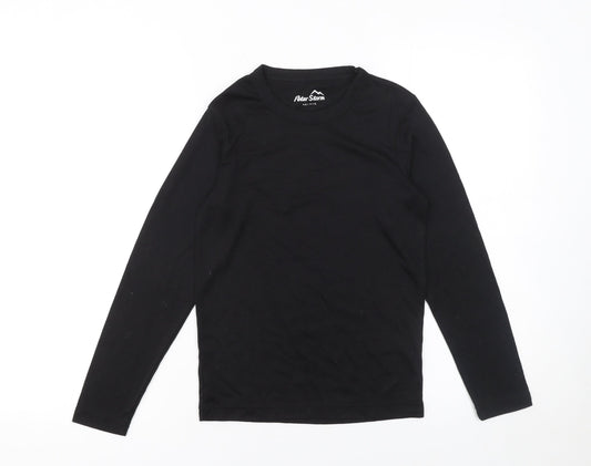 Peter Storm Boys Black Long Sleeve Basic Crew Neck T-Shirt 11-12 Years
