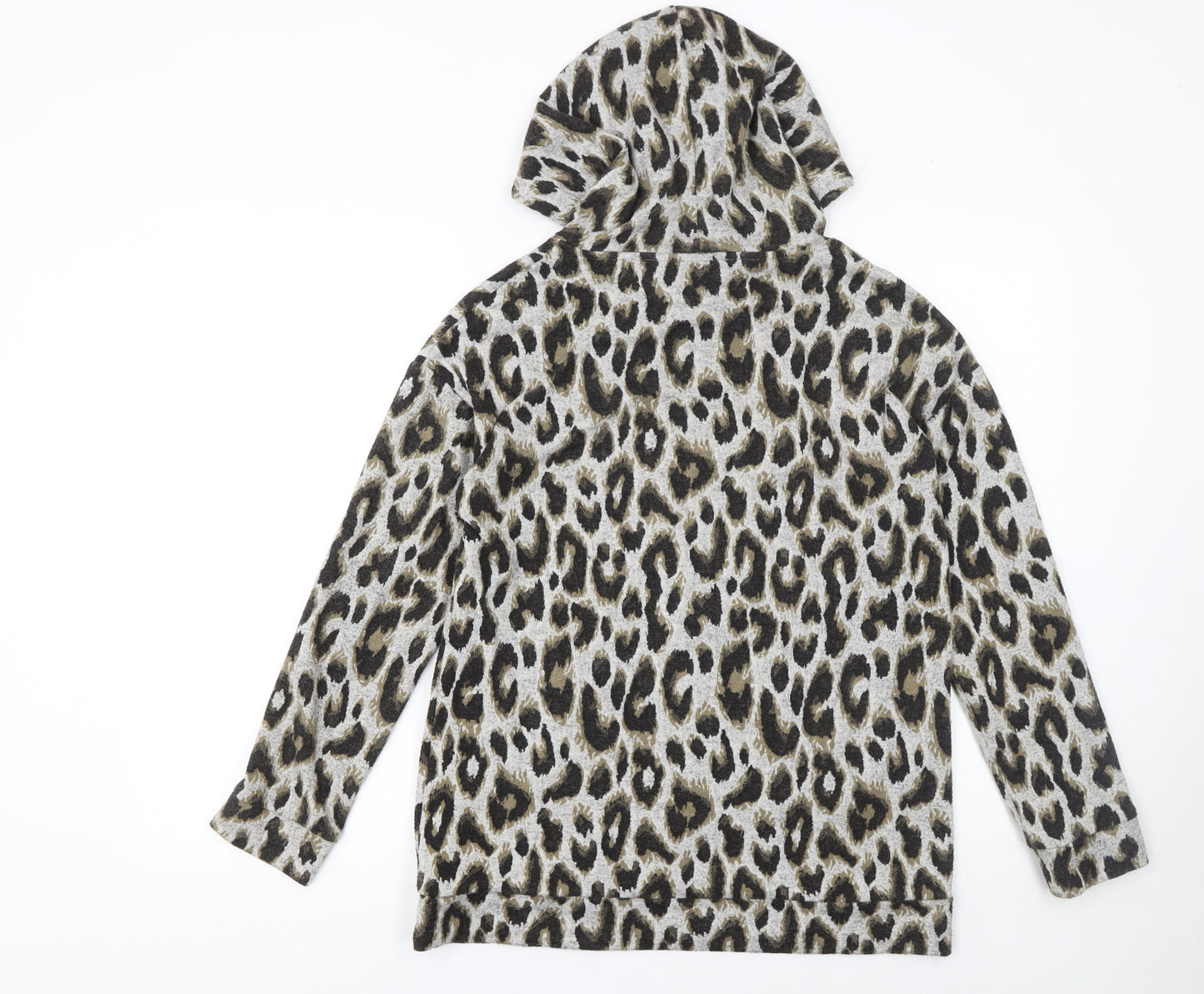 Papaya Women’s Leopard Print Pullover Hoodie Grey Size S