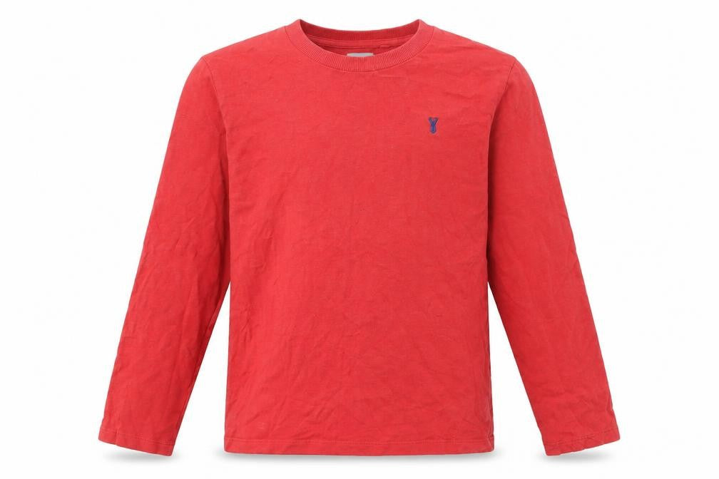 Next Boys Red Long Sleeve Cotton Crew Neck Basic T-Shirt 11 Years