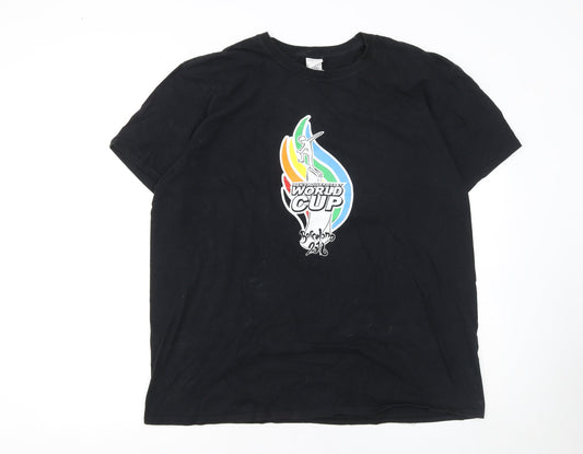 Gildan Men's Black World Cup Barcelona 2018 Short Sleeve T-Shirt XL