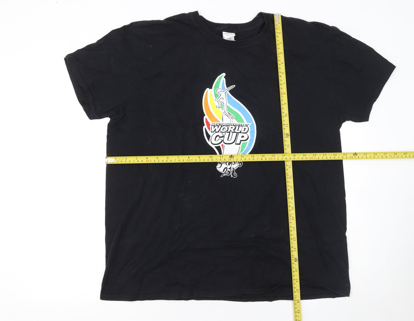 Gildan Men's Black World Cup Barcelona 2018 Short Sleeve T-Shirt XL