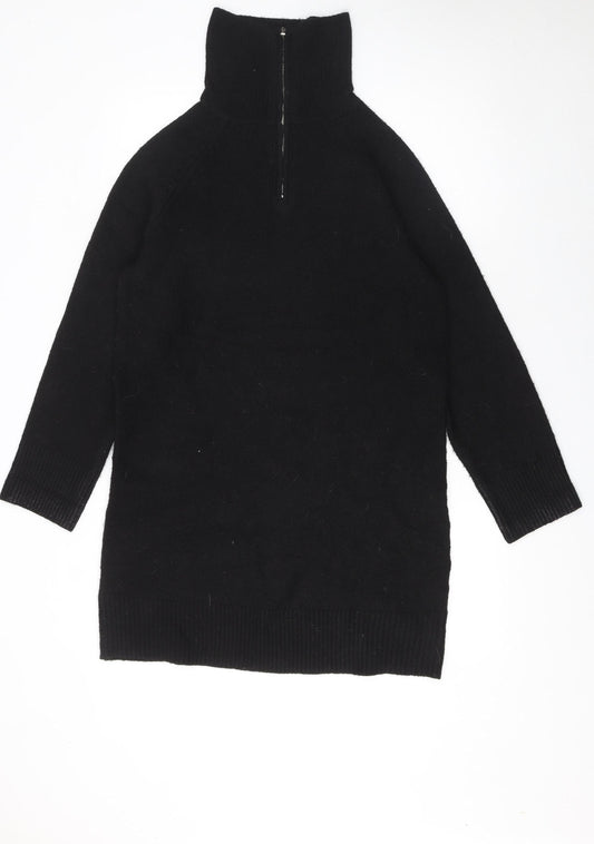 New Look Women’s Black High Neck Long Sleeve Jumper Dress Size S