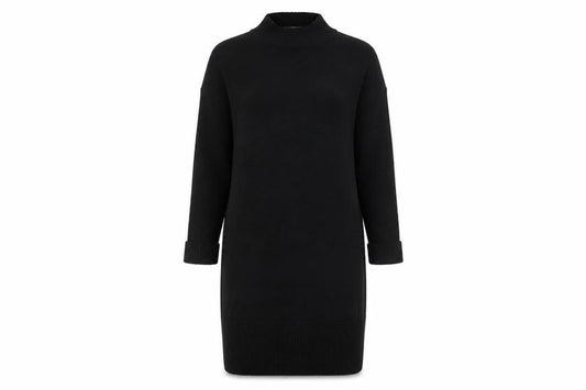 FatFace Women’s Black Jumper Dress Size 12 High Neck Knit