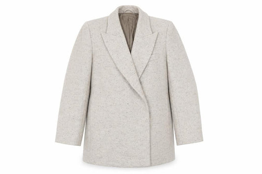 H&M Men's Beige Wool Blend Mid-Length Blazer Jacket Size S