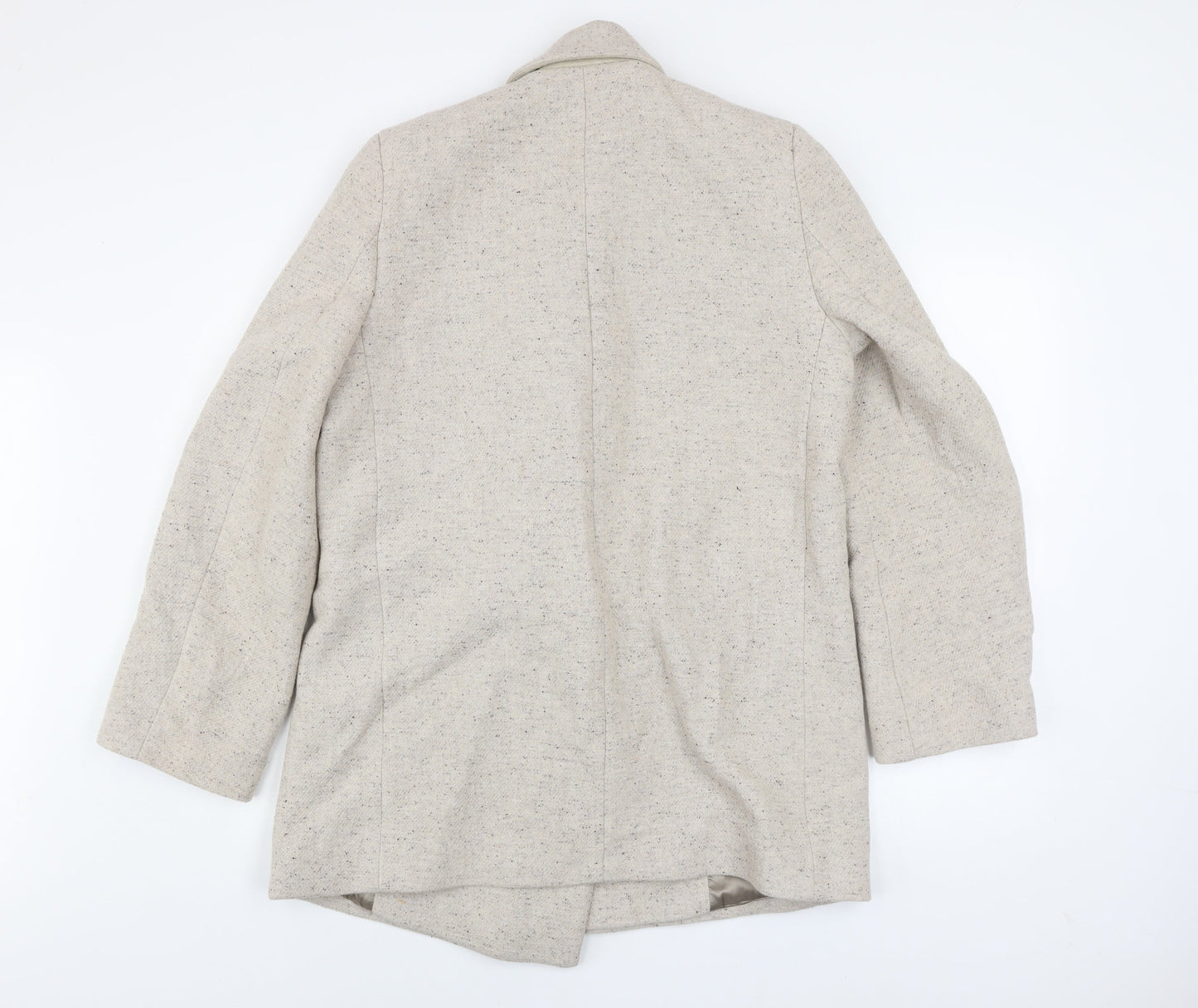 H&M Men's Beige Wool Blend Mid-Length Blazer Jacket Size S