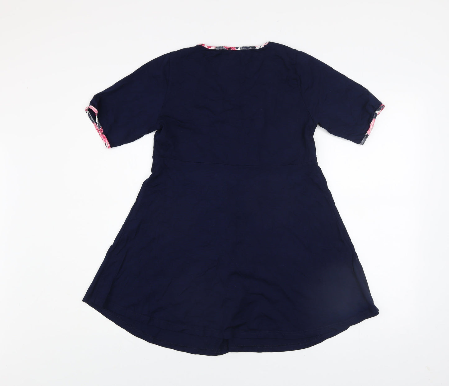 Happy Mama Women's Blue Wrap Maternity Blouse Top Size XL