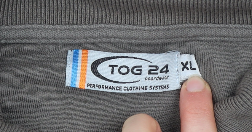 TOG24 Men's Grey XL Colourblock Cotton Polo Shirt