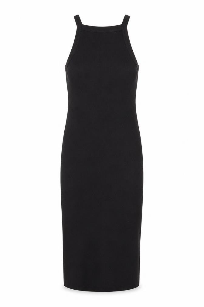 Pull&Bear Women’s Black S Bodycon Midi Halter Dress