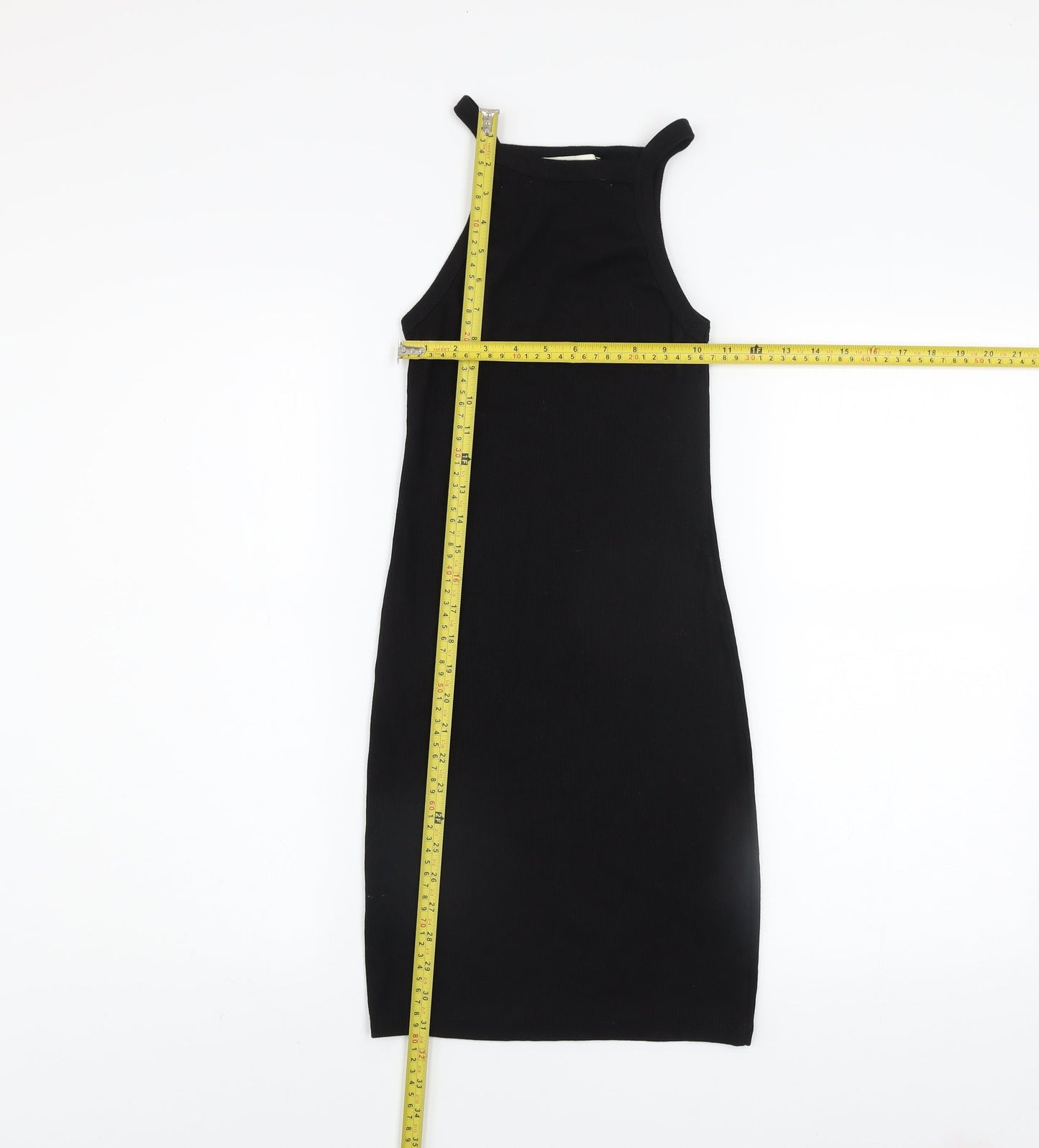 Pull & Bear Women’s Black S Bodycon Midi Halter Dress