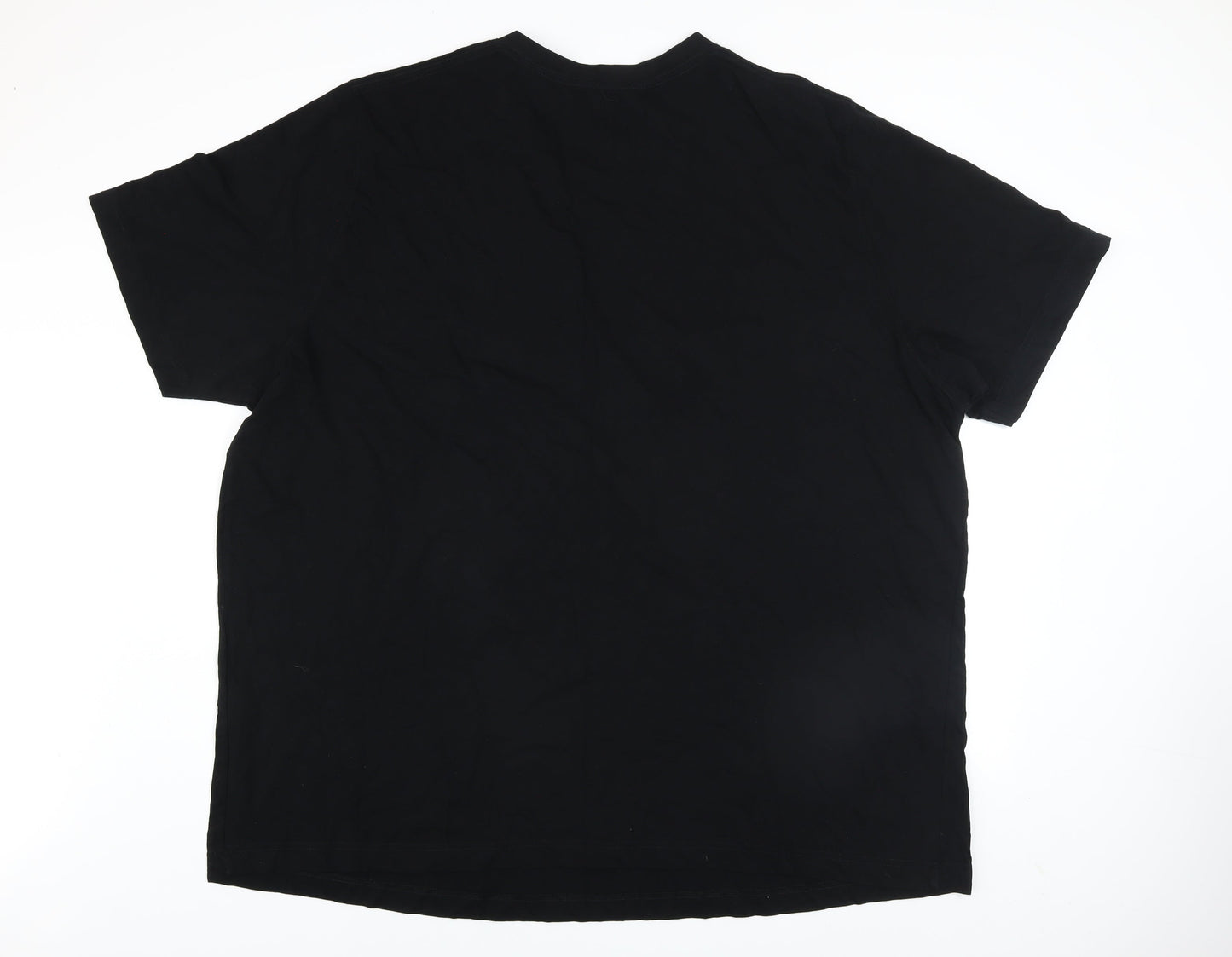 JP 1880 Men's Black 6XL Cotton V-Neck Short Sleeve T-Shirt