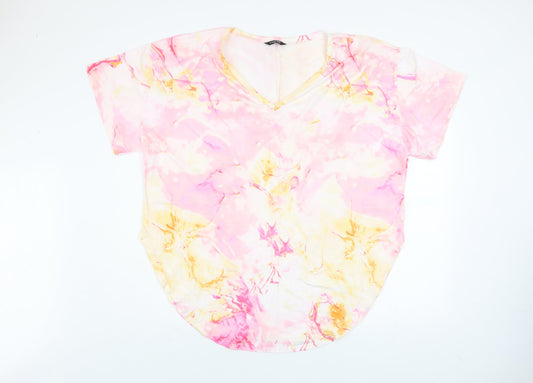CHICME Womens Multicoloured 4XL V-Neck Short Sleeve T-Shirt