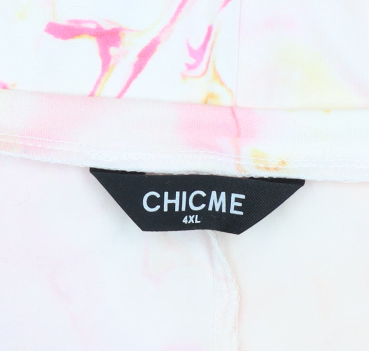 CHICME Womens Multicoloured 4XL V-Neck Short Sleeve T-Shirt