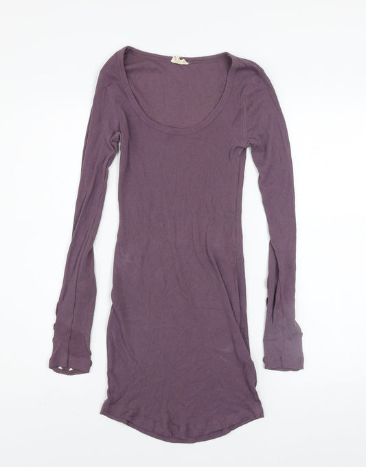 bok CENTRAL Women's Purple Cotton Bodycon Mini Dress Size 10