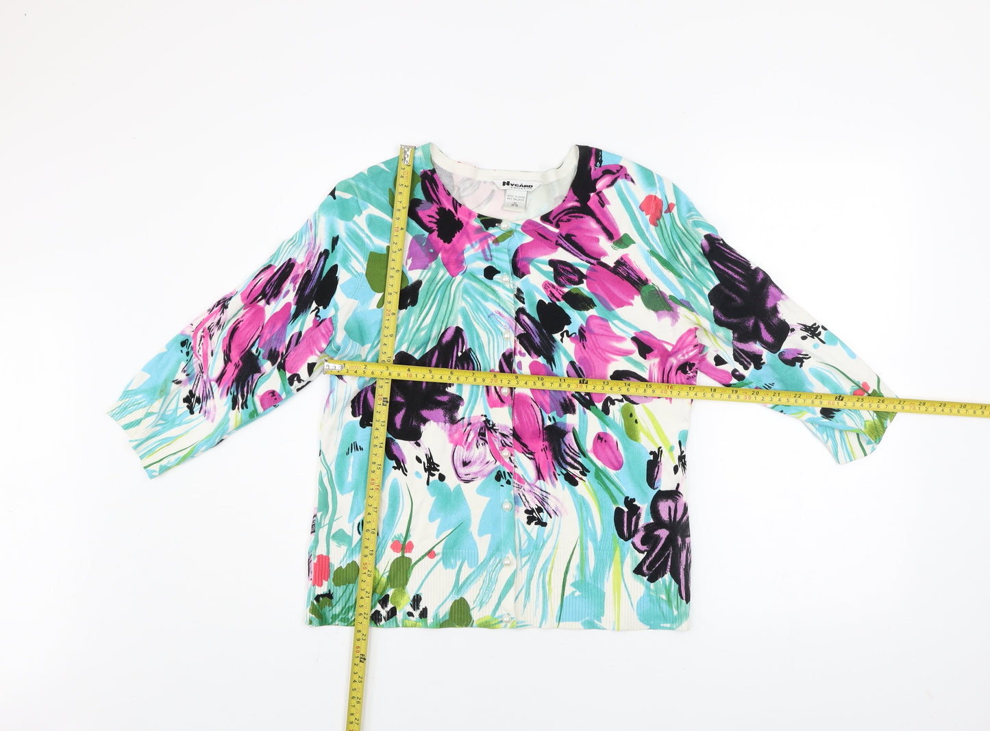 Nygard Collection Women's Multicoloured M Floral Cardigan