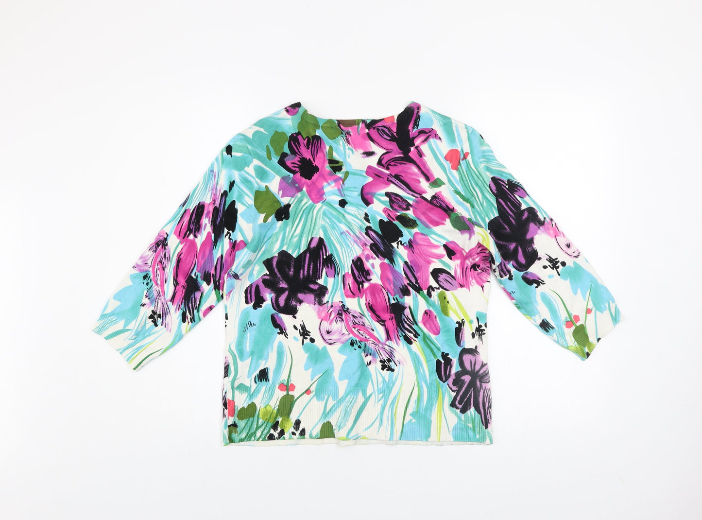 Nygard Collection Women's Multicoloured M Floral Cardigan