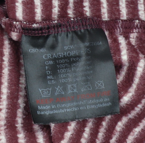 Craghoppers Women's Burgundy Striped 1/2 Zip Pullover Sweatshirt UK 10