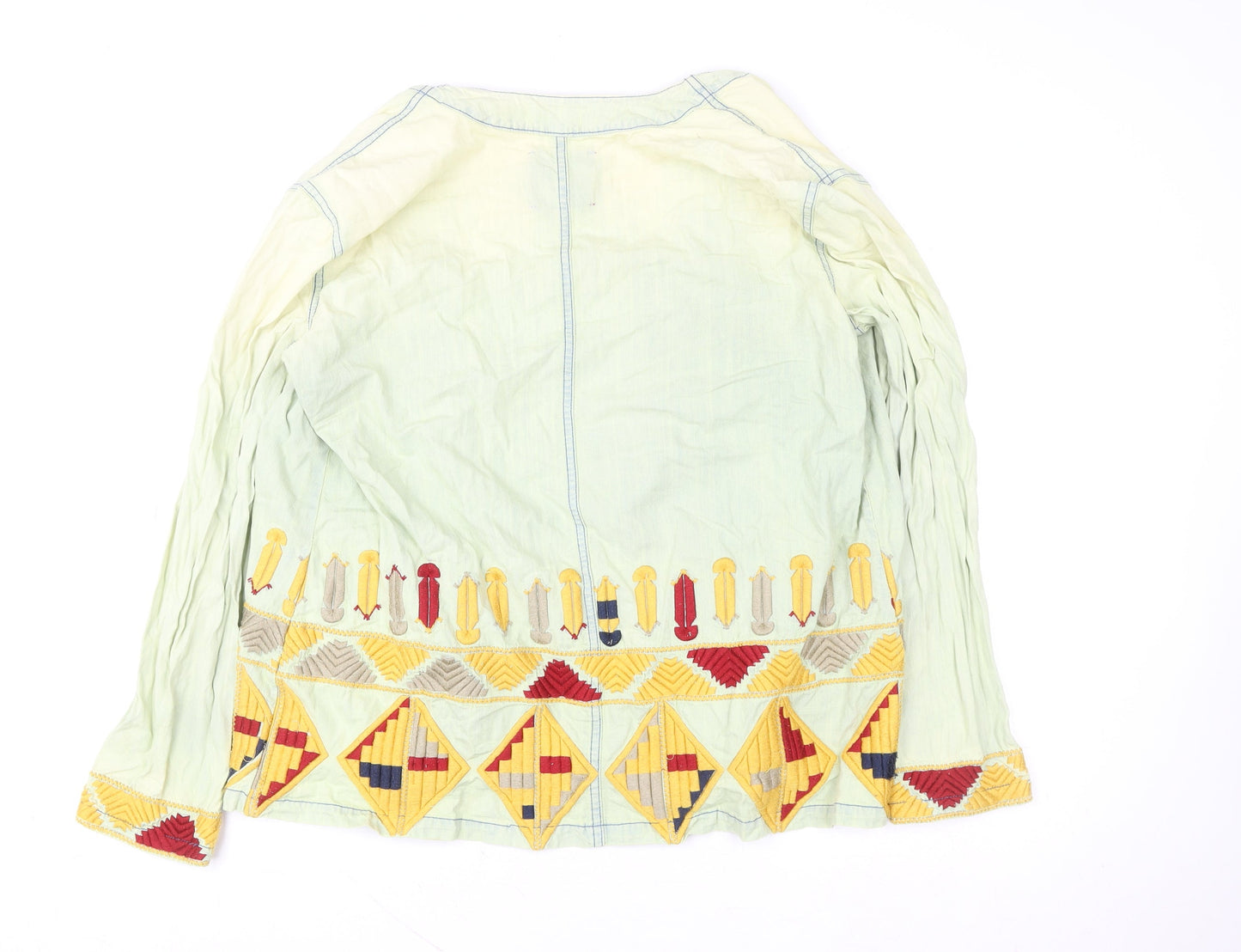 Emory Park Women’s Green Embroidered Cotton Kimono Jacket Size S