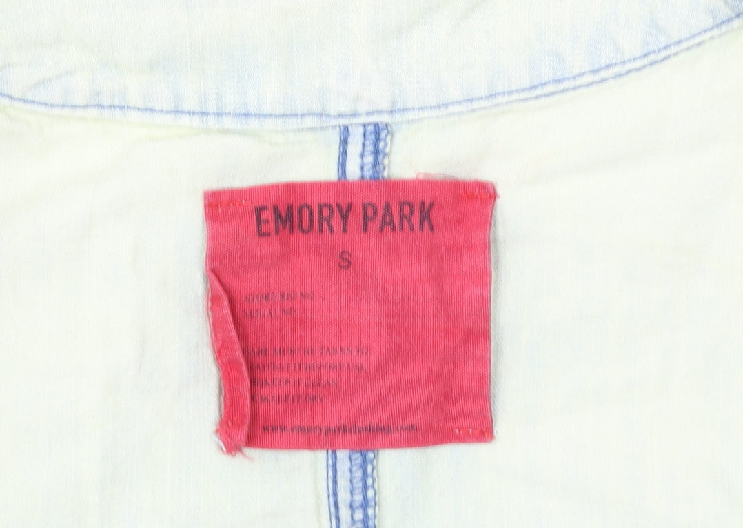 Emory Park Women’s Green Embroidered Cotton Kimono Jacket Size S
