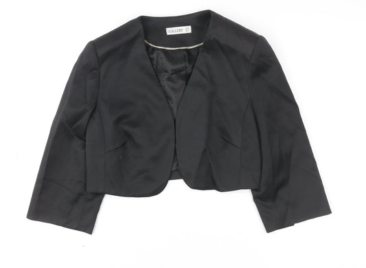 Gallery Women's Black Cropped Blazer Jacket UK 10 Classic Lined