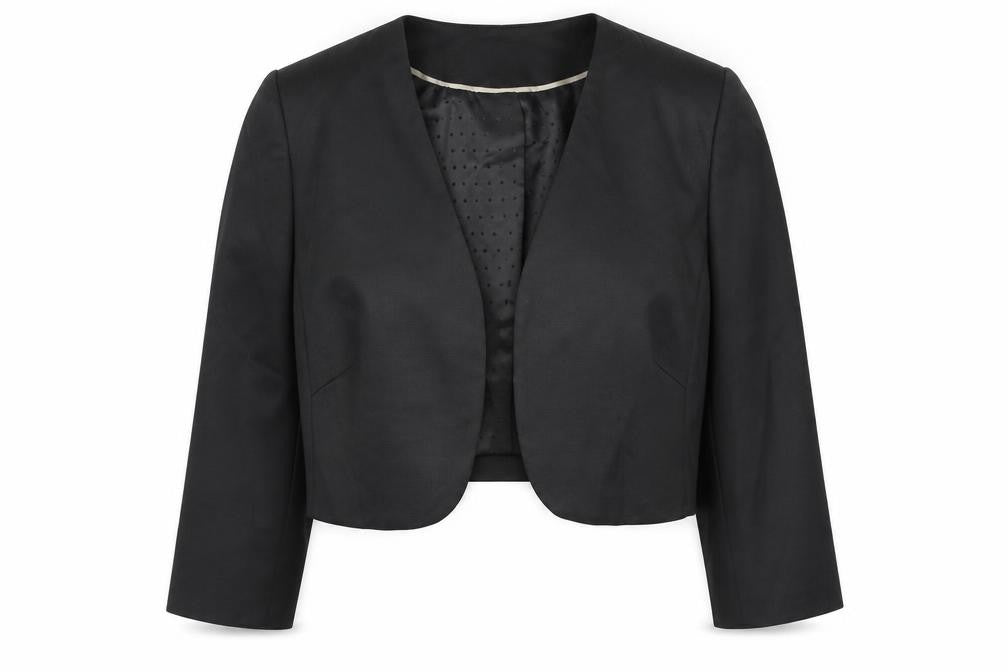 Gallery Women's Black Cropped Blazer Jacket UK 10 Classic Lined
