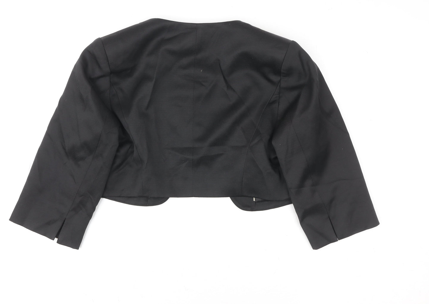 Gallery Women's Black Cropped Blazer Jacket UK 10 Classic Lined