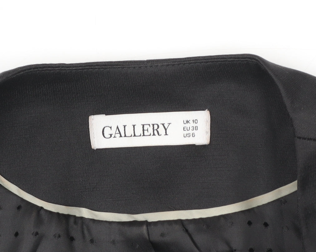 Gallery Women's Black Cropped Blazer Jacket UK 10 Classic Lined