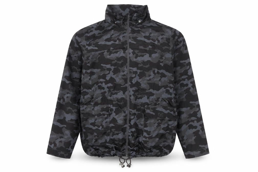 Brave Soul Men's Grey Camouflage Windbreaker Jacket Size 48 Polyester