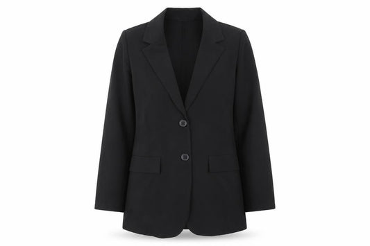 Boohoo Women's Black Size 10 Tailored Two-Button Blazer Jacket