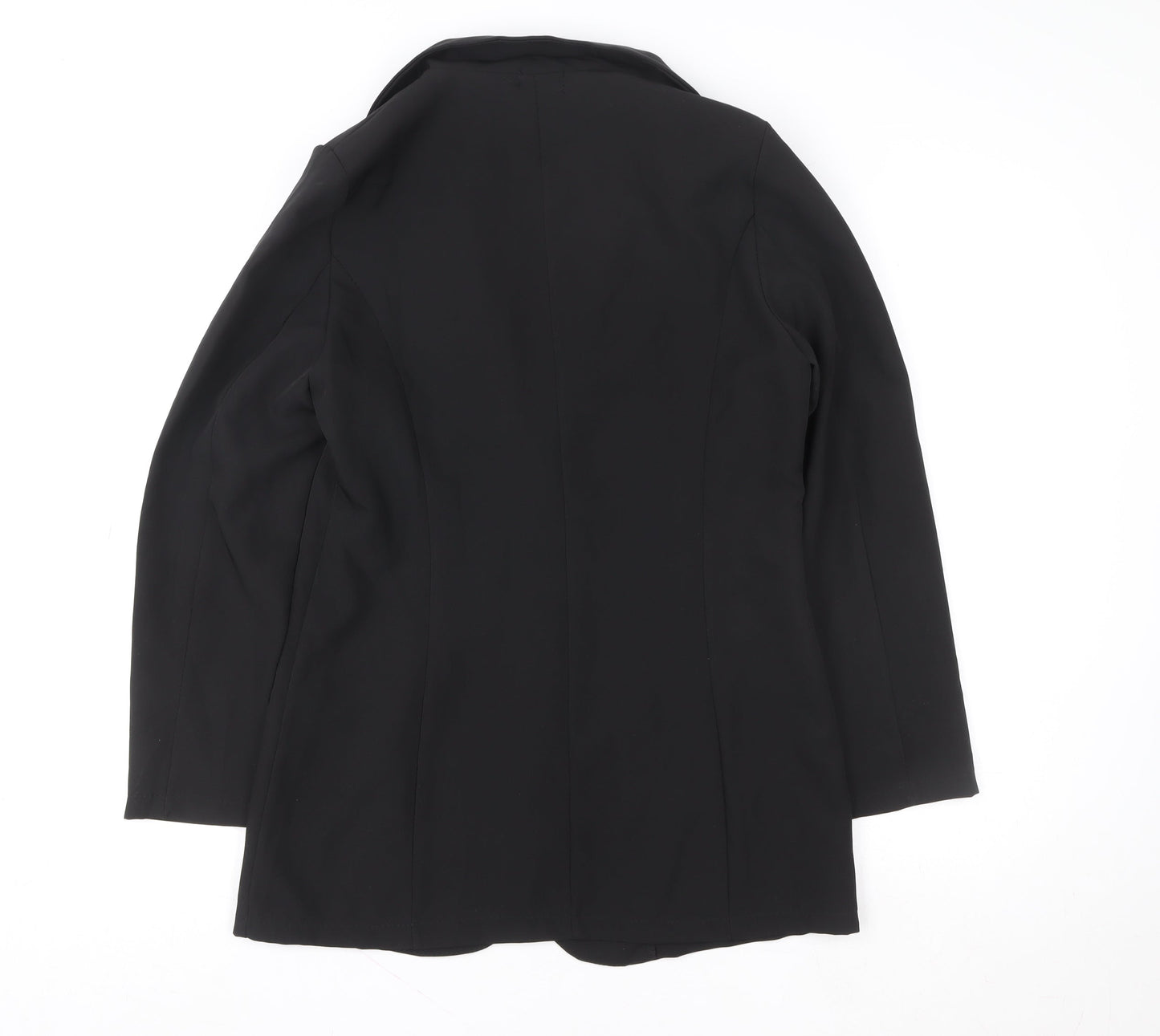 Boohoo Women's Black Size 10 Tailored Two-Button Blazer Jacket