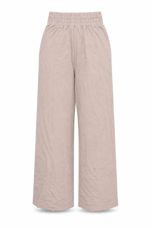 Collusion Women’s Beige Wide-Leg Cotton Trousers Size 6
