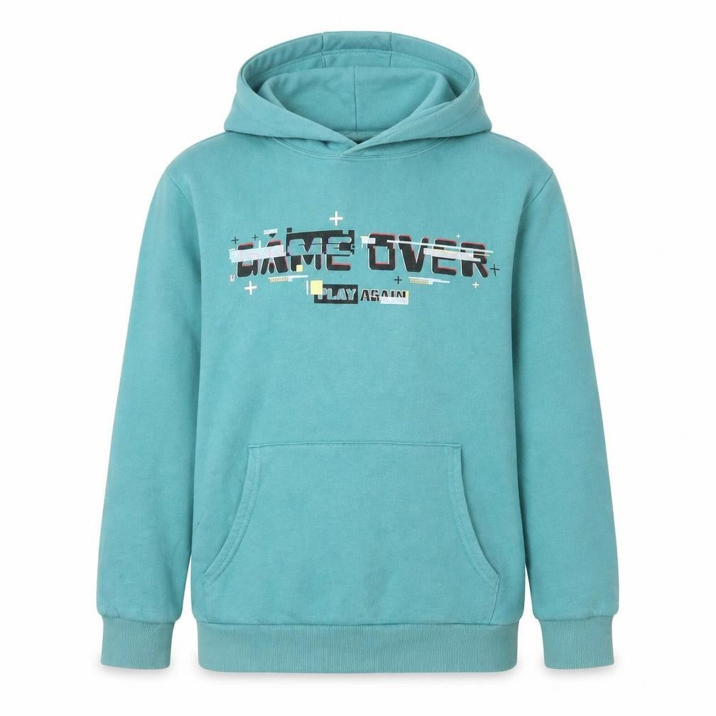 Marks & Spencer Boys Jade Green Pullover Hoodie 13-14 Years Cotton Blend