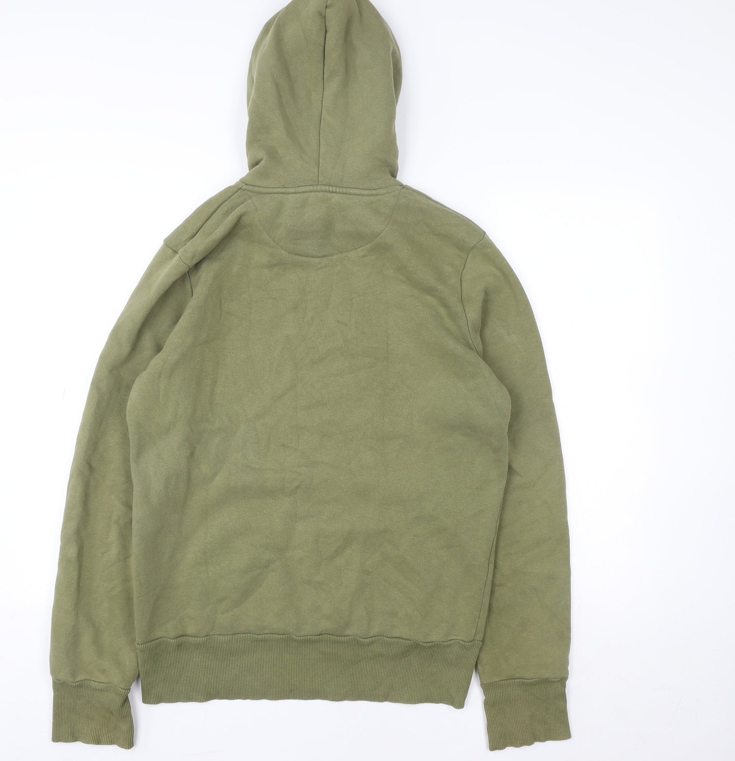 Plus Eighteen Men's Green Pullover Hoodie L Graphic Print Cotton Blend