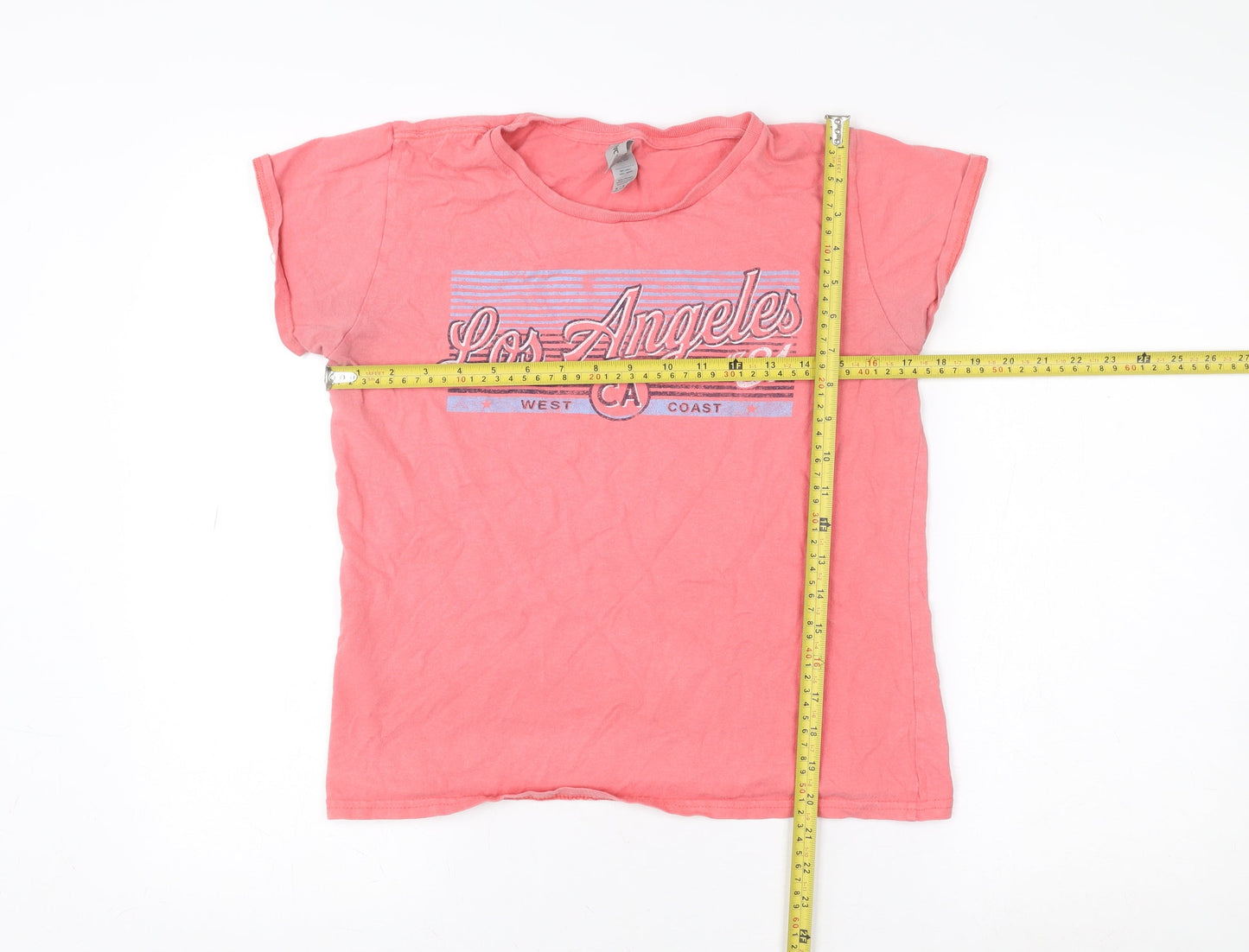 Gildan Women's Pink Los Angeles CA Graphic Cotton T-Shirt Size M