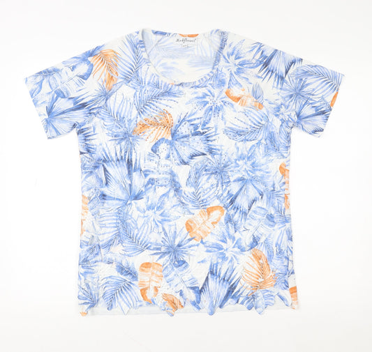 Mudflower Women's Multicoloured Tropical Short Sleeve T-Shirt S